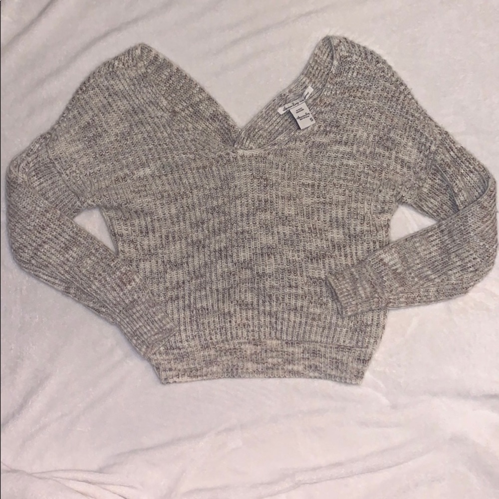 Twist back knit sweater